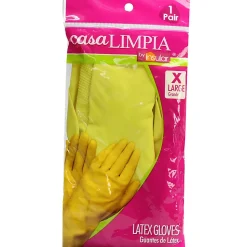 Casa Limpia Cleaning Gloves, Large, Yellow, Total Qty 2