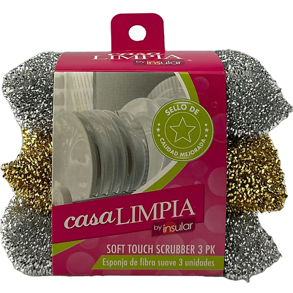 Casa Limpia Soft Fiber Sponges, 3" x 4-1/2", Set Of 3 Sponges