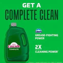 Cascade Complete Gel Dishwasher Detergent, 120 Oz, Fresh Scent, Green
