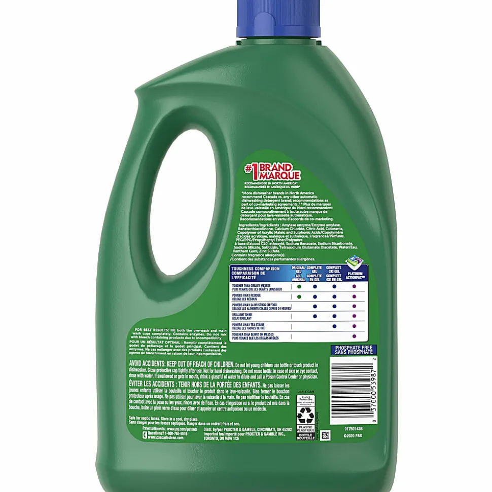 Cascade Complete Gel Dishwasher Detergent, 120 Oz, Fresh Scent, Green