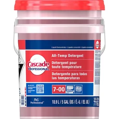 Cascade Professional All-Temperature Rinse Aid Detergent, Closed Loop, 5 Gallon, Red