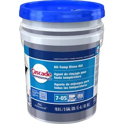 Cascade Professional All-Temperature Rinse Aid Detergent, Closed Loop, 5 Gallon, Blue