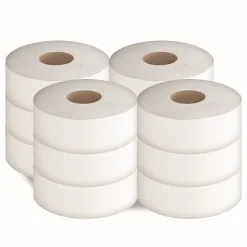 Cascades PRO Select Jumbo Roll 1-Ply Bathroom Tissue, 2000’, 100% Recycled, White, Pack Of 12 Rolls