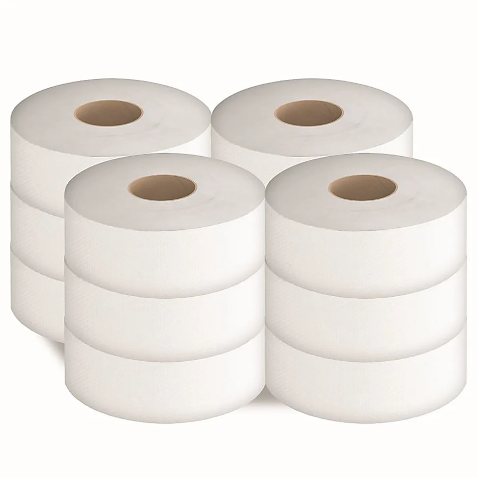 Cascades PRO Select Jumbo Roll 1-Ply Bathroom Tissue, 2000’, 100% Recycled, White, Pack Of 12 Rolls