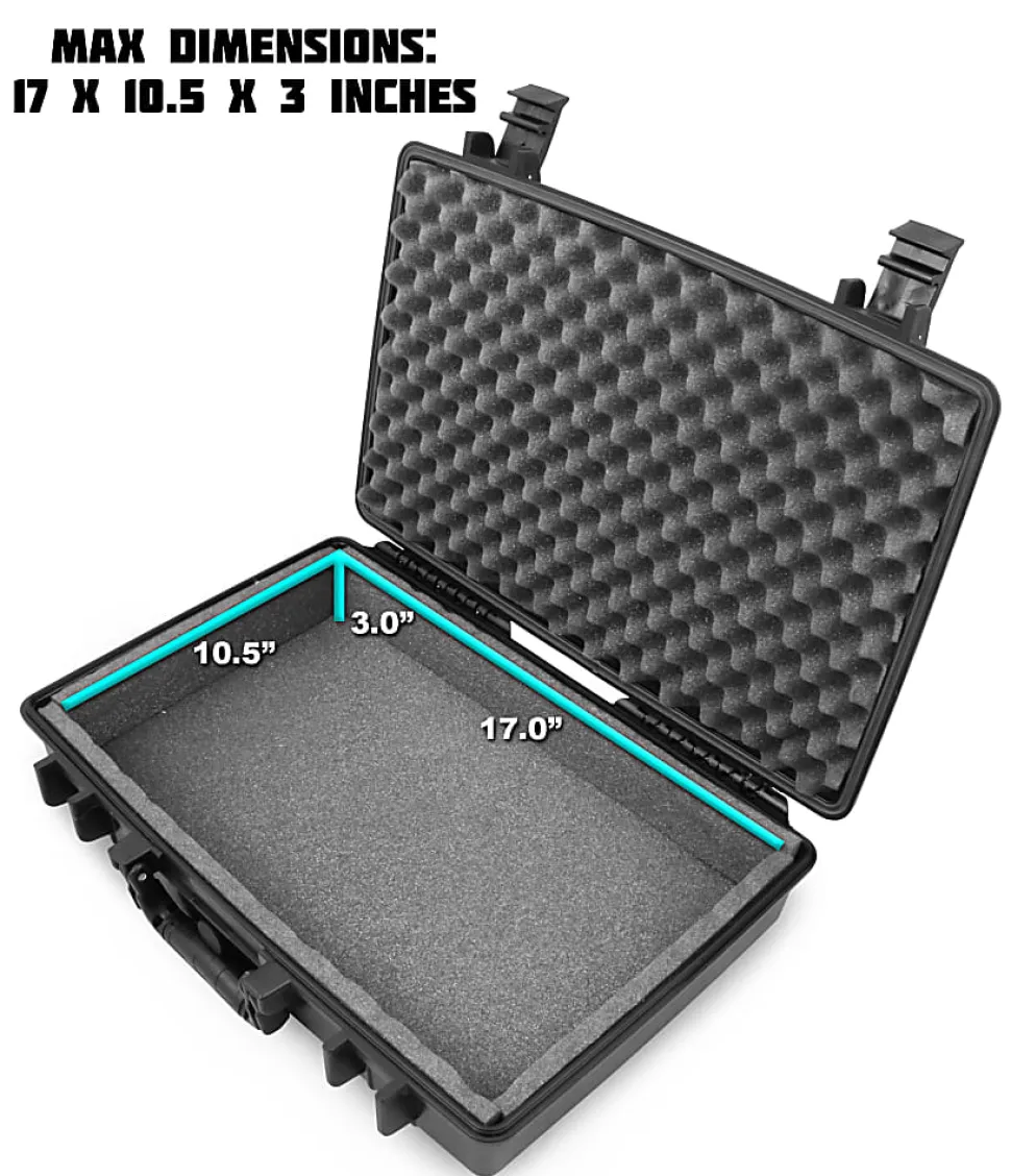 CASEMATIX Waterproof Hard Case, 4-1/2”H x 14”W x 19”D, Black