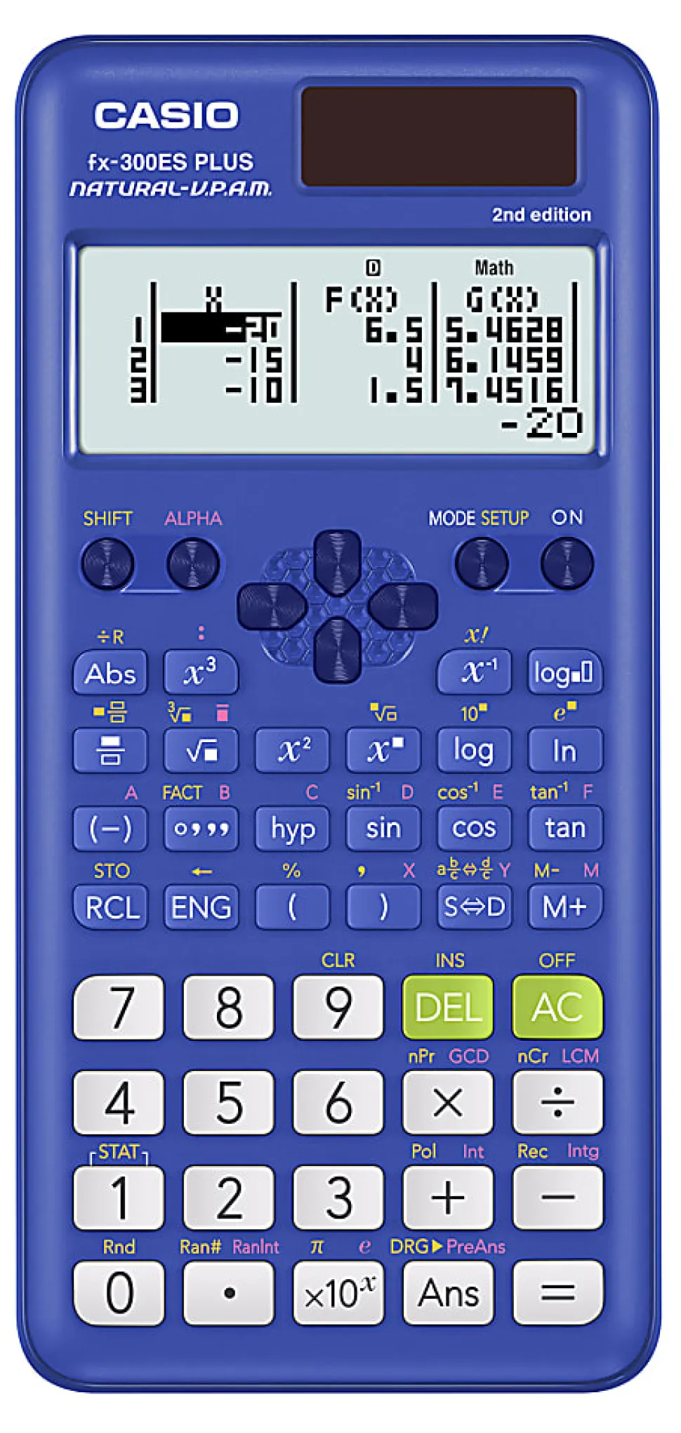 Casio® fx-300ES PLUS Natural-V.P.A.M. 2nd Edition Scientific Calculator, Blue, FX-300ESPLS2-BU