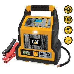 CAT Power Station With 1,200-Peak-Amp Jump Starter, Tire Compressor and Power Inverter, Black/Yellow, CJ1000DXT