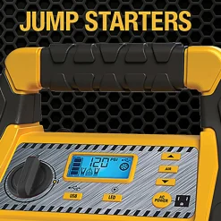 CAT Power Station With 1,200-Peak-Amp Jump Starter, Tire Compressor and Power Inverter, Black/Yellow, CJ1000DXT