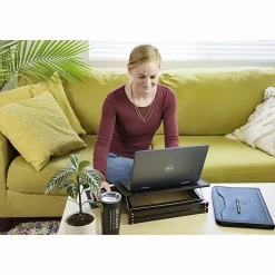 CD4 Adjustable Standing Desk Converter - Lift-Assist Desktop Riser for Monitors & Laptops - Sit or stand instantly with smooth height adjustment.