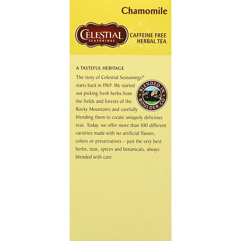Celestial Seasonings Caffeine Free Chamomile Herbal Tea Bags, 1.5 Oz, Total Qty 25