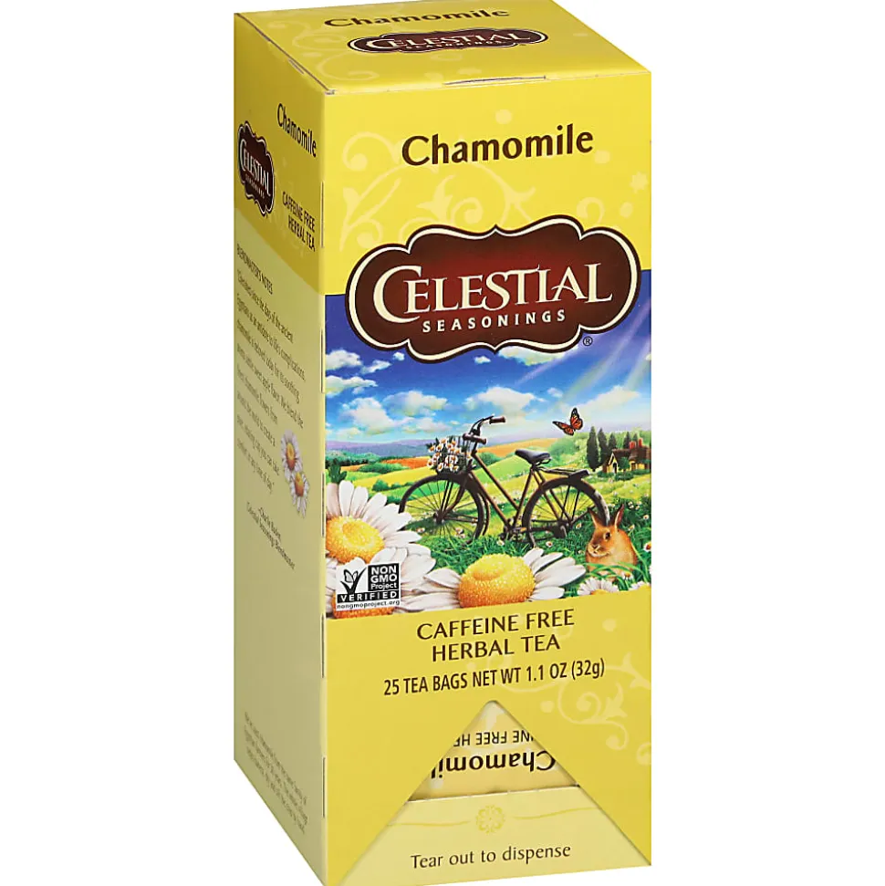 Celestial Seasonings Caffeine Free Chamomile Herbal Tea Bags, 1.5 Oz, Total Qty 25