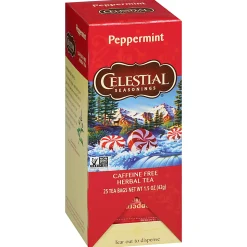 Celestial Seasonings Caffeine Free Peppermint Herbal Tea Bags, 1.5 Oz, Total Qty 25
