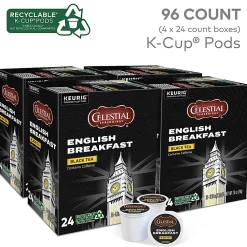 Celestial Seasonings® English Breakfast Tea Single-Serve K-Cup®, Carton Of 96