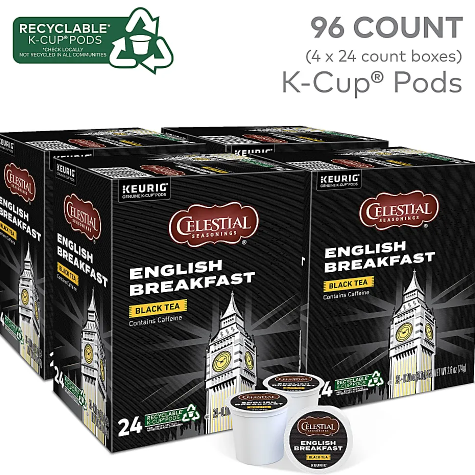 Celestial Seasonings® English Breakfast Tea Single-Serve K-Cup®, Carton Of 96