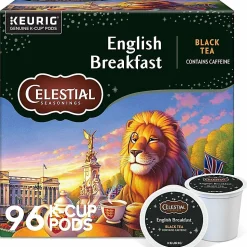 Celestial Seasonings® English Breakfast Tea Single-Serve K-Cup®, Carton Of 96