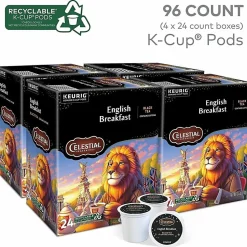 Celestial Seasonings® English Breakfast Tea Single-Serve K-Cup®, Carton Of 96