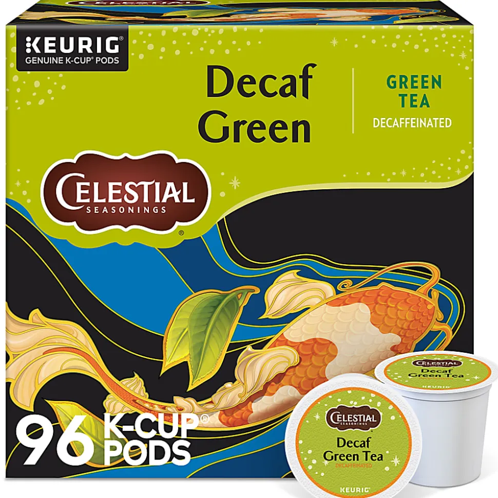 Celestial Seasonings Natural Antioxidant Decaf Green Tea Keurig Single-Serve K-Cup Pods, 24 Pods Per Pack, Case Of 4 Packs