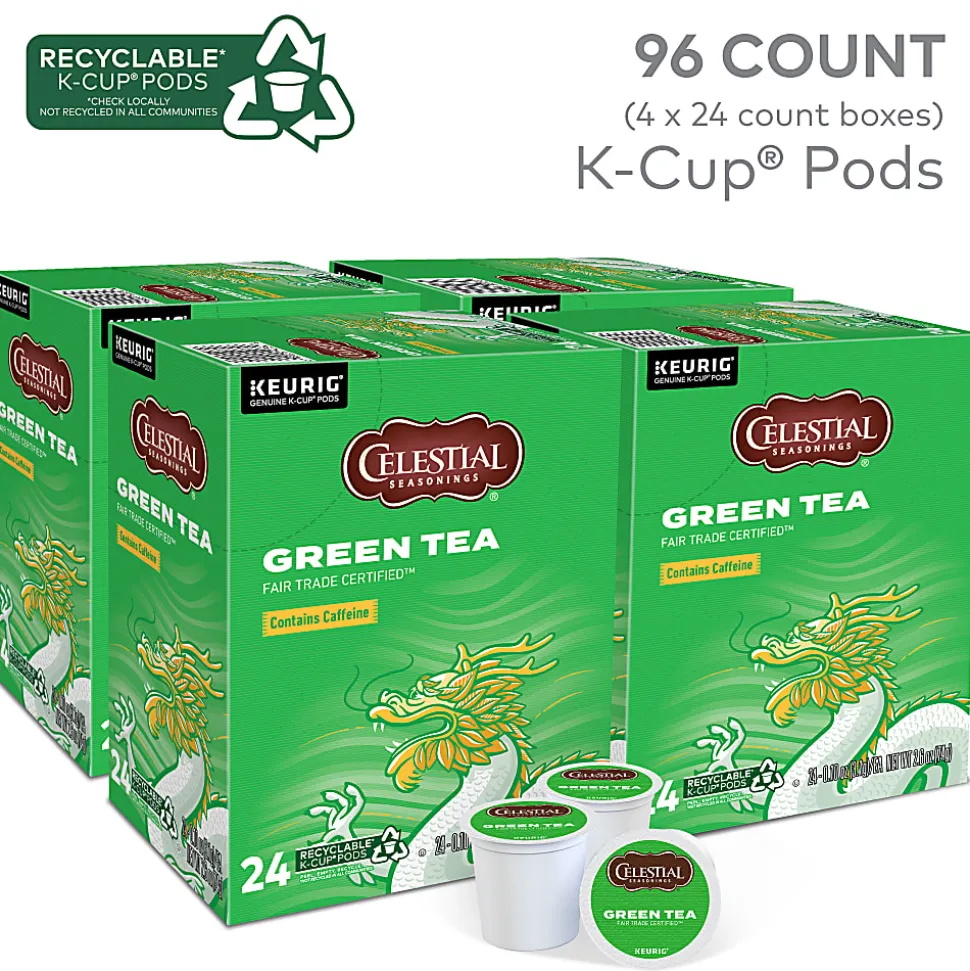 Celestial Seasonings® Natural Antioxidant Green Tea Single-Serve K-Cups®, 0.40 Oz, Box Of 96