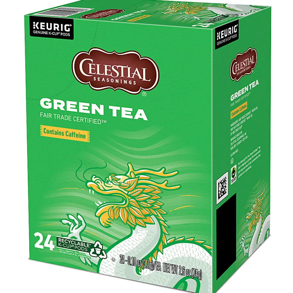 Celestial Seasonings® Single-Serve K-Cup® Pods, Green Tea, Box Of 24