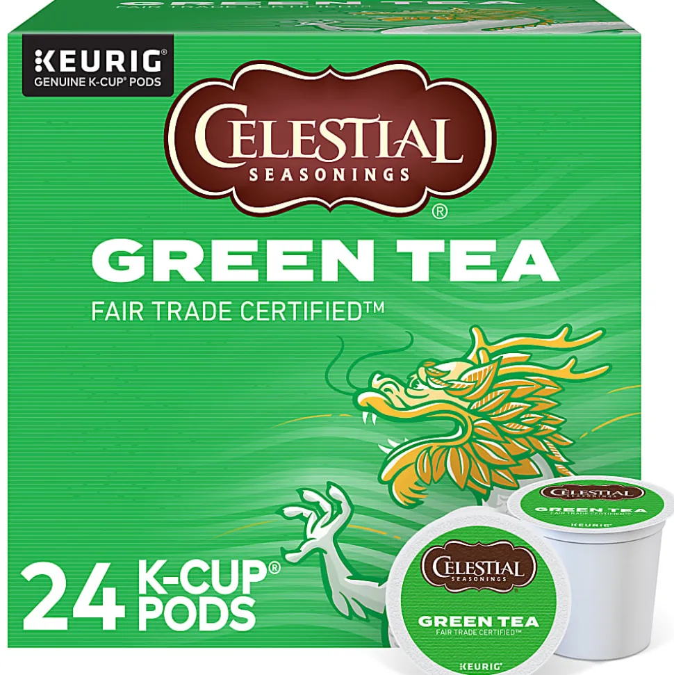 Celestial Seasonings® Single-Serve K-Cup® Pods, Green Tea, Box Of 24
