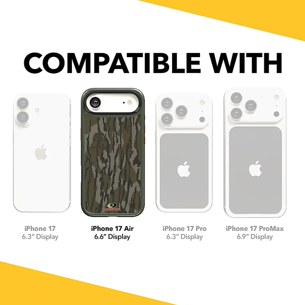 cellhelmet® Fortitude® Series MagSafe®-Compatible Case for iPhone® 17 Air, Mossy Oak Bottomland, CF-124-MO