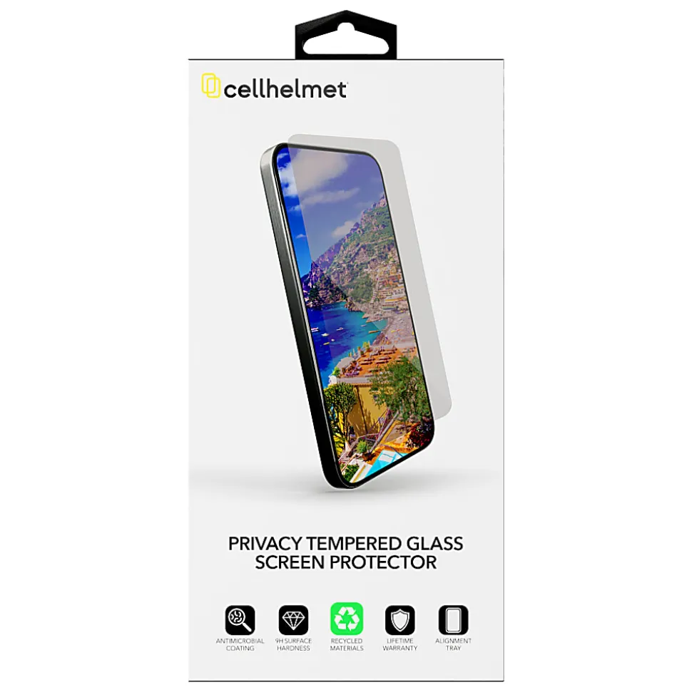 cellhelmet® Privacy Tempered Glass with Alignment Tray for iPhone® 16e/14/13/13 Pro, SP-120-C000