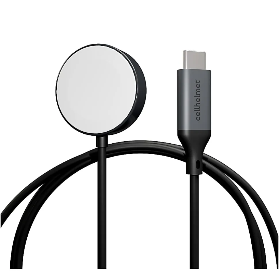 cellhelmet® USB-C® MFi Certified Wireless Charger for Apple Watch®, 3-ft., Gray, PW-231