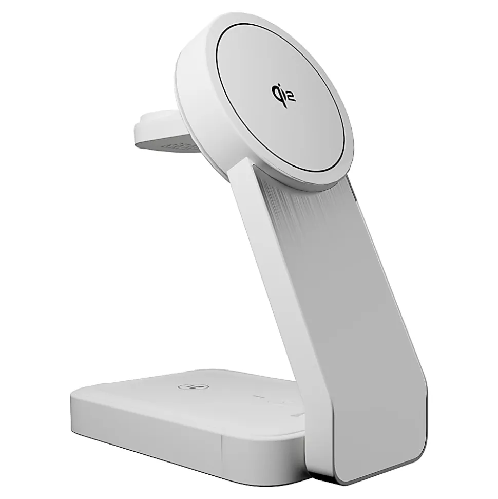 cellhelmet® 15-Watt 3-in-1 Qi® Charging Stand with 3-ft. Charging Cable, White, PW-216