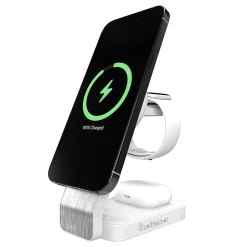 cellhelmet® 15-Watt 3-in-1 Qi® Charging Stand with 3-ft. Charging Cable, White, PW-216