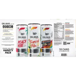 Celsius Vibe Energy Drinks Variety Pack, 12 Oz, Pack Of 18 Drinks