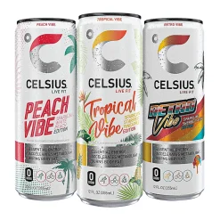 Celsius Vibe Energy Drinks Variety Pack, 12 Oz, Pack Of 18 Drinks