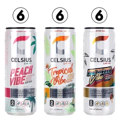 Celsius Vibe Energy Drinks Variety Pack, 12 Oz, Pack Of 18 Drinks