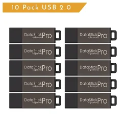 Centon DataStick Pro USB 2.0 Flash Drives, 32GB, Gray, Pack Of 10 Flash Drives
