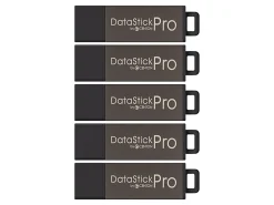 Centon DataStick Pro USB Flash Drives, USB 2.0, 64GB, Gray, Pack Of 5, S1-U2P5-64-5B