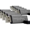 Centon DataStick Pro USB 2.0 Flash Drives, 4GB, Gray, Pack Of 10 Drives