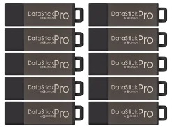 Centon DataStick Pro USB 2.0 Flash Drives, 4GB, Gray, Pack Of 10 Drives
