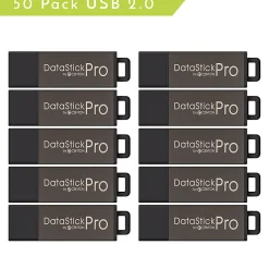 Centon DataStick Pro USB Flash Drives, USB 2.0, 8GB, Gray, Pack Of 50, S1-U2P1-8G50PK