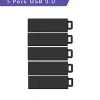 Centon DataStick Pro USB 2.0 Flash Drives, 4GB, Sport Black, Pack Of 5 Flash Drives, DSW4GB5PK