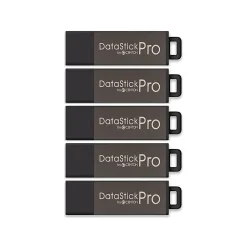Centon DataStick Pro USB 2.0 Flash Drives, 4GB, Sport Black, Pack Of 5 Flash Drives, DSW4GB5PK