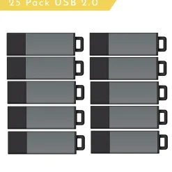 Centon DataStick Pro USB 2.0 Flash Drives, 4GB, Pro Gray, Pack Of 25 Flash Drives, S1-U2P1-4G25PK