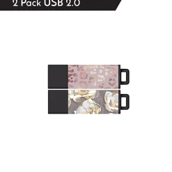 Centon DataStick Pro2 USB 2.0 Flash Drives, Assorted Colors, Pack Of 2 Flash Drives, C1-IPU2T32G2-5