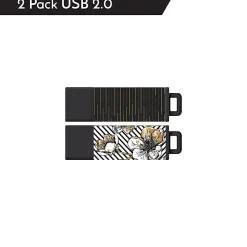 Centon DataStick Pro2 USB 2.0 Flash Drives, Assorted Colors, Pack Of 2 Flash Drives, C1-IPU2T32G2-5