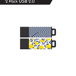 Centon DataStick Pro2 USB 2.0 Flash Drives, Assorted Colors, Pack Of 2 Flash Drives, C1-IPU2T32G2-5