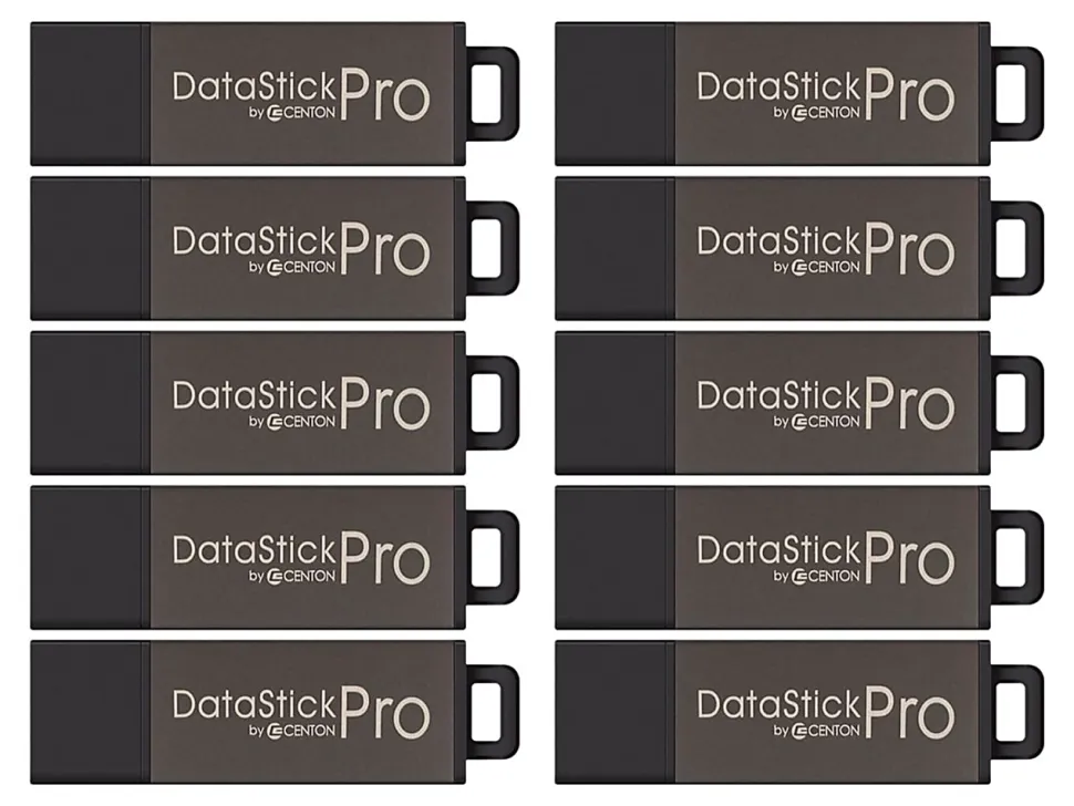 Centon DataStick Pro USB Flash Drives, USB 2.0, 4GB, Gray, Pack Of 50, S1-U2P1-4G50PK