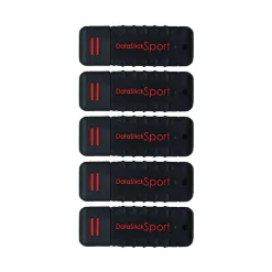 Centon DataStick Pro USB 2.0 Flash Drives, 64GB, Sport Black, Pack Of 5 Flash Drives, S1-U2W1-64G-5B