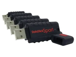 Centon DataStick Pro USB 2.0 Flash Drives, 64GB, Sport Black, Pack Of 5 Flash Drives, S1-U2W1-64G-5B
