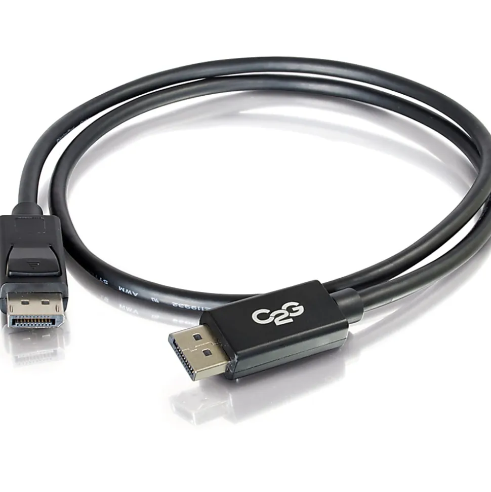 C2G 6ft DisplayPort Cable with Latches, 4K 60Hz, DisplayPort Male to DisplayPort Male, 30V - DisplayPort - 54401