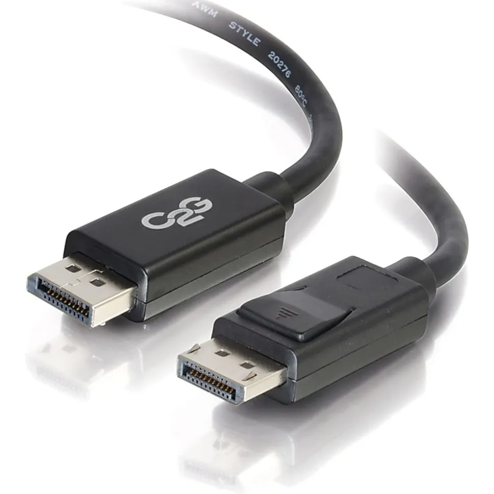 C2G 10ft DisplayPort Cable with Latches, 4K 60Hz, DisplayPort Male to DisplayPort Male, 30V - DisplayPort - 54402