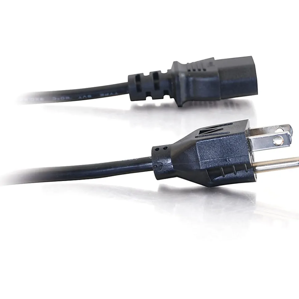 C2G 6ft Power Cord - 18 AWG - NEMA 5-15P to IEC320C13 - Computer Power - Replacement power cord for PC, Monitor, Printer, Scanner, etc.