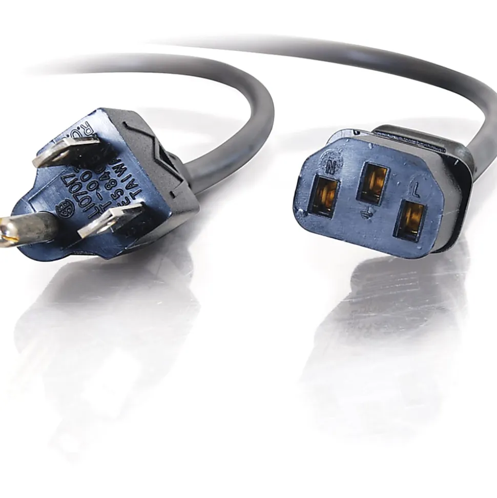 C2G 6ft Power Cord - 18 AWG - NEMA 5-15P to IEC320C13 - Computer Power - Replacement power cord for PC, Monitor, Printer, Scanner, etc.